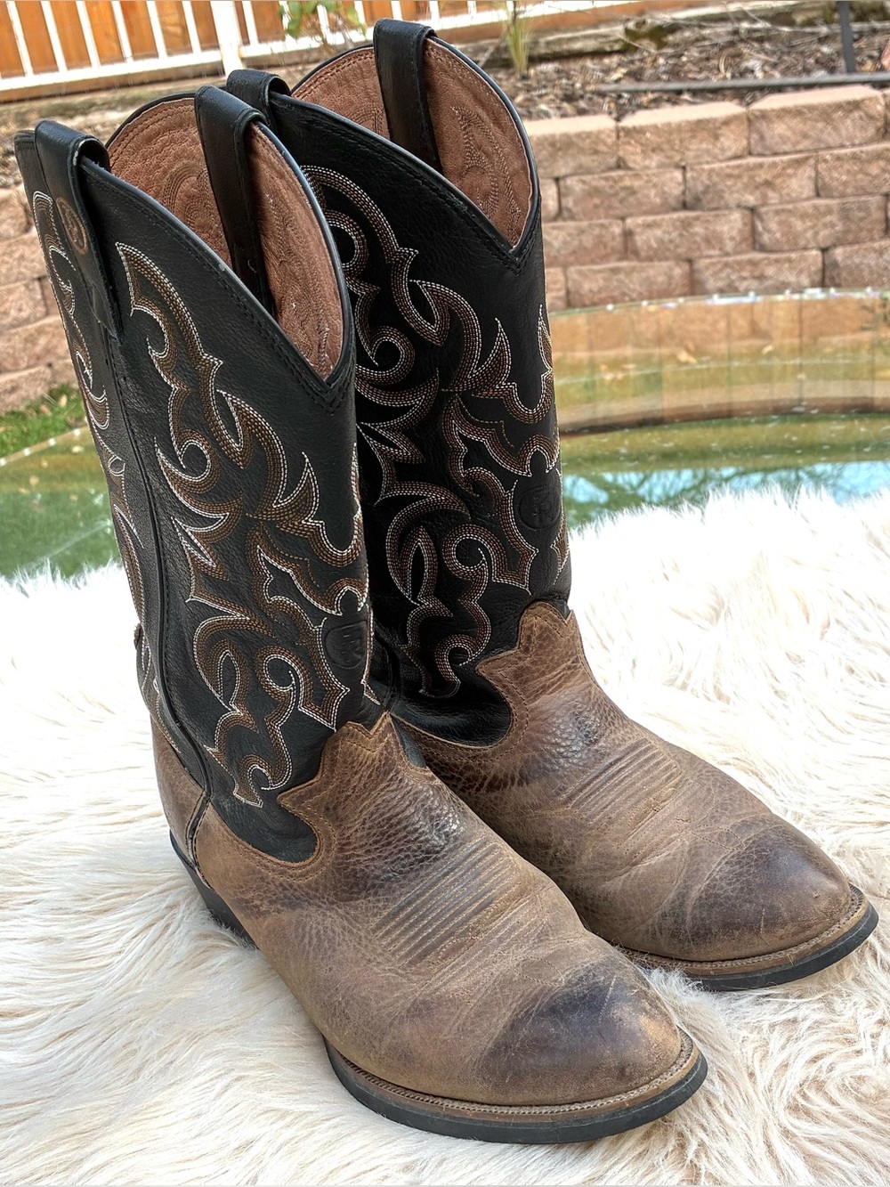 Tony Lama 3R Mens Leather Cowboy Boots Sz 8.5D